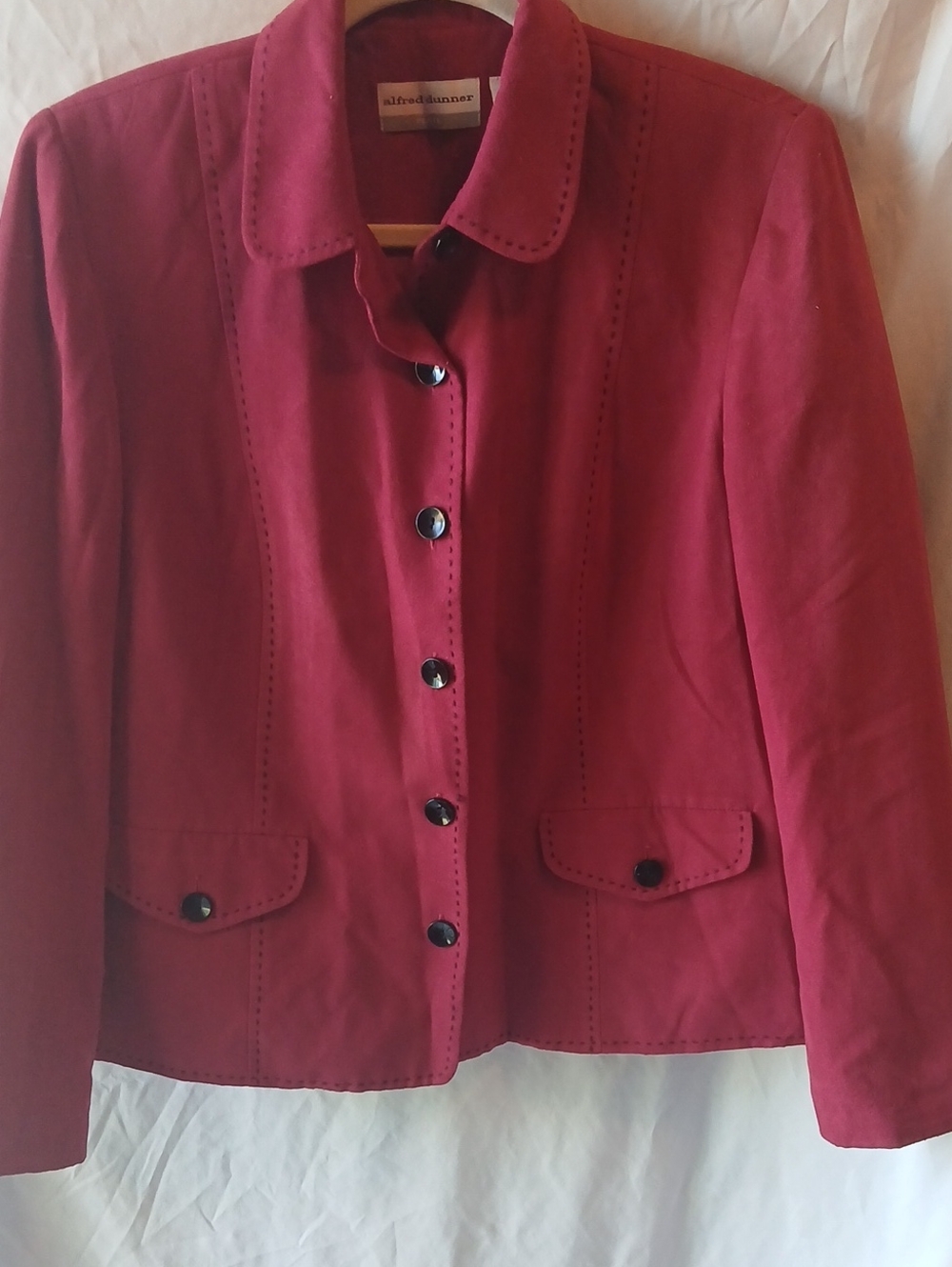 Alfred Dunner Crimson Button-Front Blazer